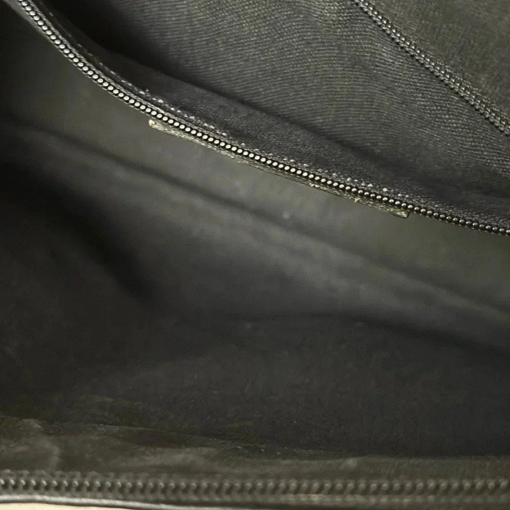 LIZ CLAIBORNE Black Gray Leather Crossbody Bag Vintage